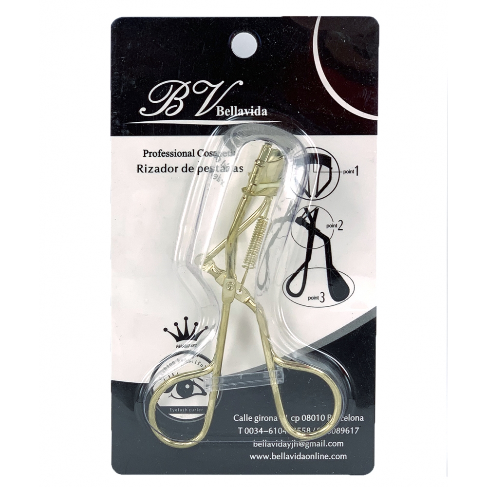 rizador, pestaña, pestañas, dorado