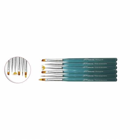 Pack de 6 Pinceles turquesa 079