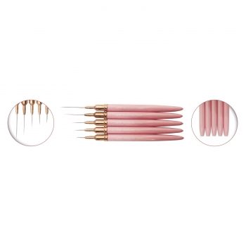 Pincel 078 pack 5 nail art rosado