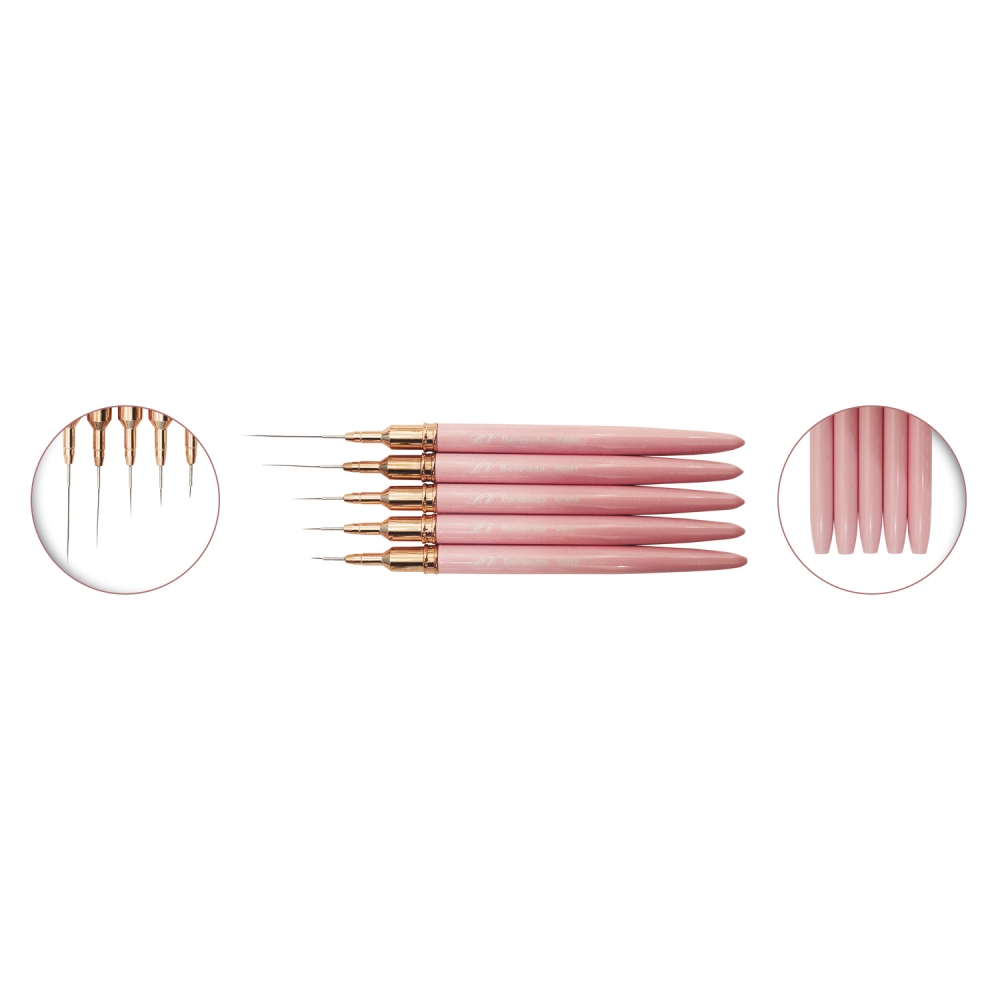 Pincel 078 pack 5 nail art rosado