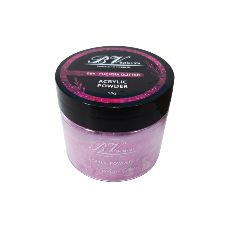 Polvo Acrílico 064 Fuchsia Glitter 50g Polvo Acrílico 064 Fuchsia Glitter 50g