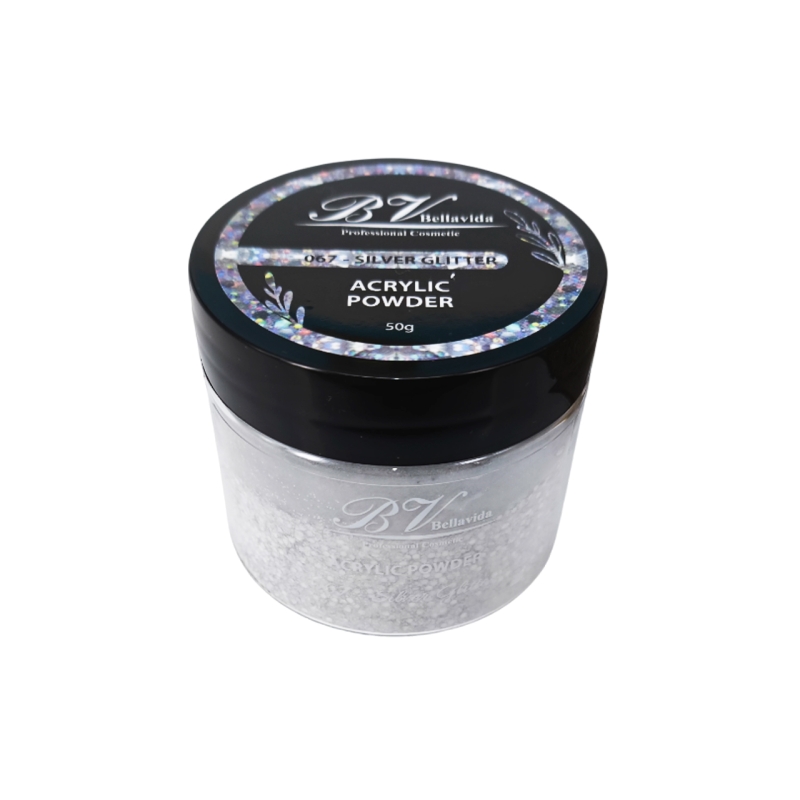 Polvo Acrílico 067 Silver Glitter 50g Polvo Acrílico 067 Silver Glitter 50g