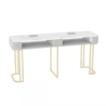 Mesa Doble Plateada con Aspiradora de Polvo 005