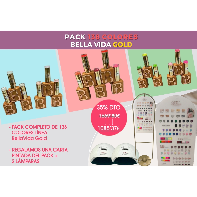 Pack 138 Colores - Línea BellaVida Gold Pack 138 Colores - Línea BellaVida Gold